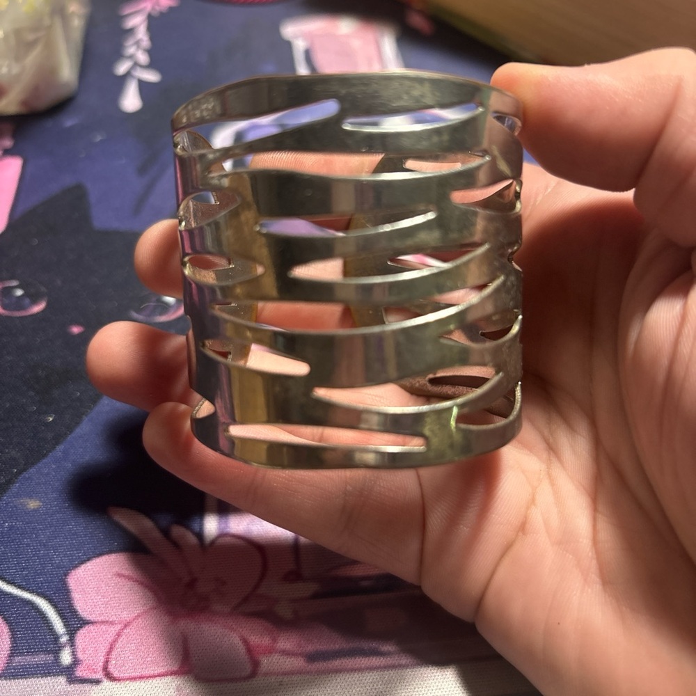 Silver Cut-Out Cuff Bracelet